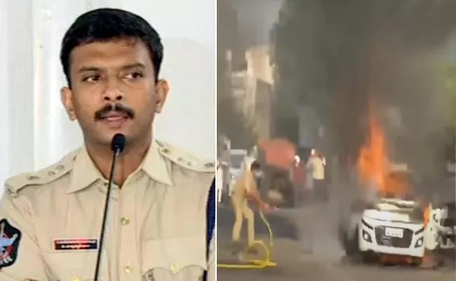 Police Arrested Car Set On Fire Accused Venugopal Reddy Vijayawada - Sakshi