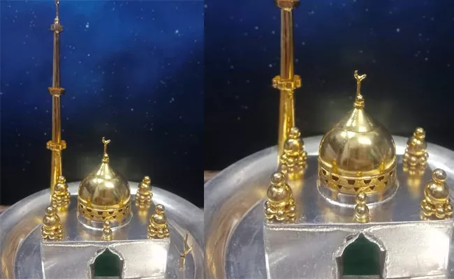 Goldsmith Made Model Of Mosque With Gold And Silver During Bakrid - Sakshi