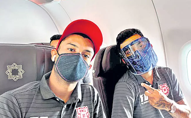 Rajasthan Royals And Kings XI Punjab Teams Reached Dubai - Sakshi