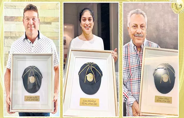 Kallis And Lisa And Zaheer Abbas In ICC Hall of Fame - Sakshi