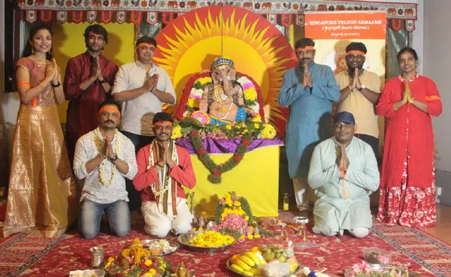 Vinayaka chavithi pooja held in Singapore - Sakshi