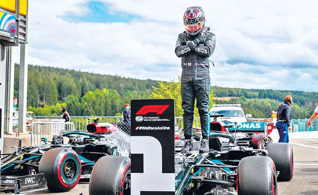 Belgian GP Qualifying Lewis Hamilton Smashes Records With Pole - Sakshi