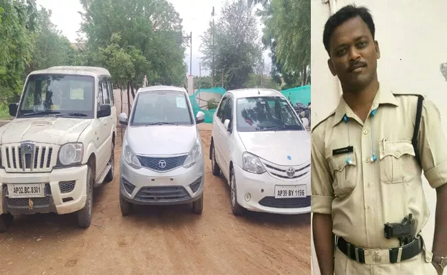 Sub Inspector Of Police Arrest in Rental Cars Case Anantapur - Sakshi