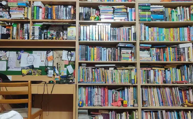 Man Shared Photos Of His Library Cum Home On Twitter - Sakshi