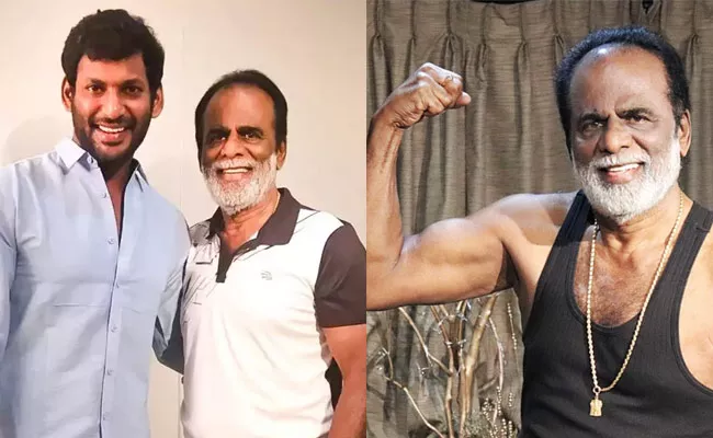 Hero Vishal Father GK Reddy Adorable Video Of Exercising At Home - Sakshi