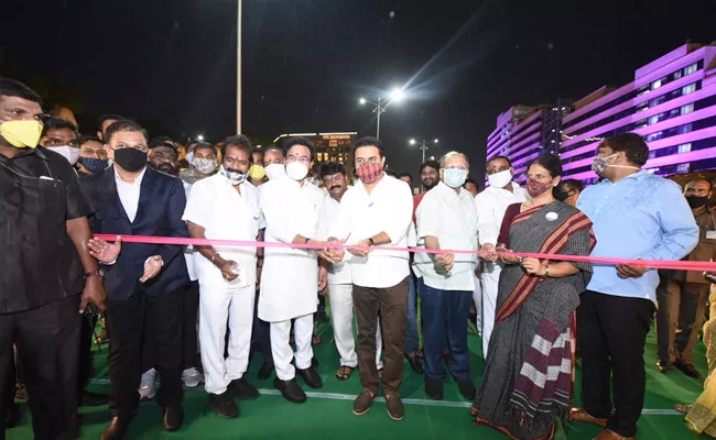 Durgam Cheruvu Cable Bridge Inaugurated By KTR - Sakshi