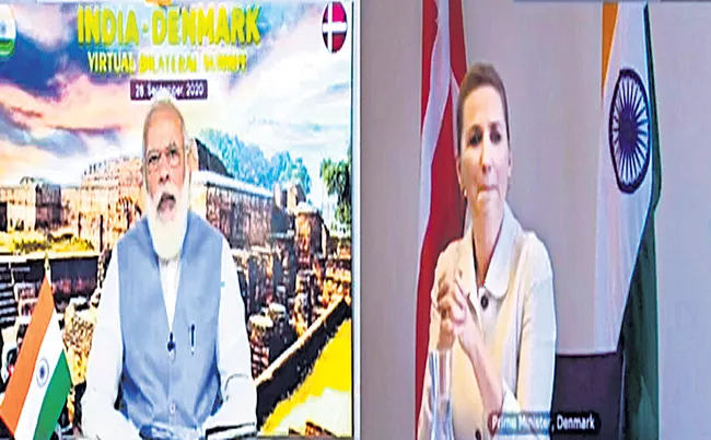 PM Narendra Modi discusses global supply chain With Denmark PM - Sakshi