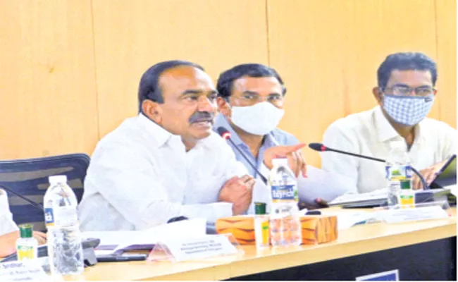 Etela Rajender Review Meeting With Municipal Officers In Karimnagar - Sakshi