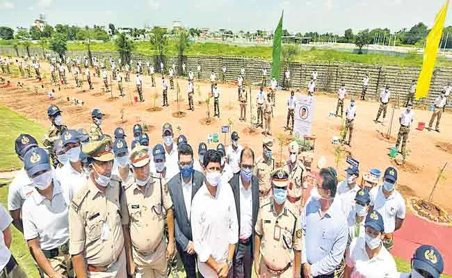 MP Santhosh kumar Planted Trees In Shamshabad - Sakshi