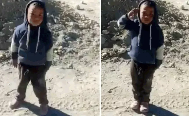 Little Boy From Leh Salutes Passing Soldiers Becomes Viral - Sakshi