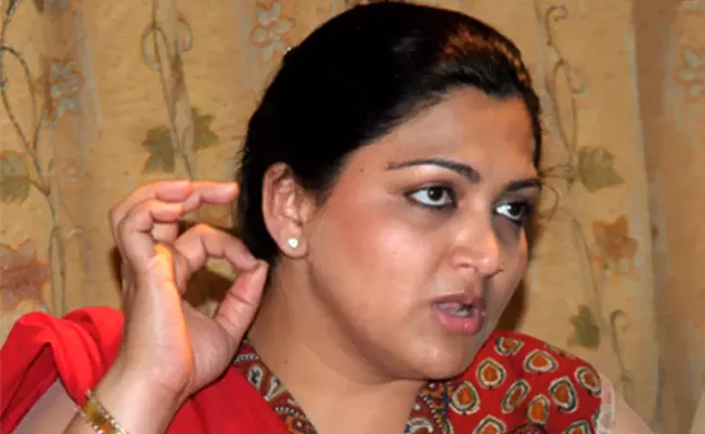 Khushbu Sundar Issues Apology Over Mentally Retarded Remark - Sakshi