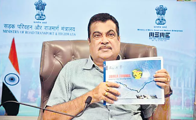 Nitin Gadkari launches work on Zojila tunnel - Sakshi