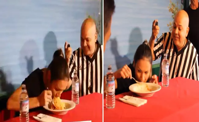 Women Eat 100 Grams Pasta In 27 Seconds And Creates GWR - Sakshi