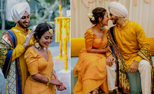 Neha Kakkar And Rohanpreet Singh Haldi Ceremony Pics - Sakshi