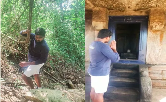 MLA Venkate Gowda Went On Foot And Visited Lord Shiva - Sakshi