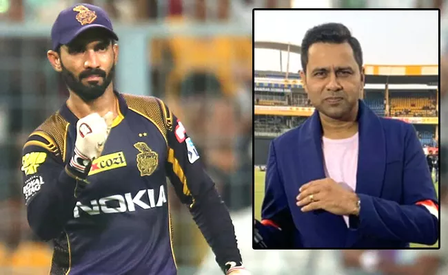 aakash chopra questioned dinesh karthik on batting order of kolkata knight riders - Sakshi