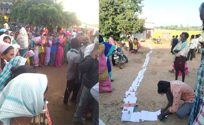 Nalgonda Farmers Stands In Q Line For Tokens To Selling Their Crop - Sakshi