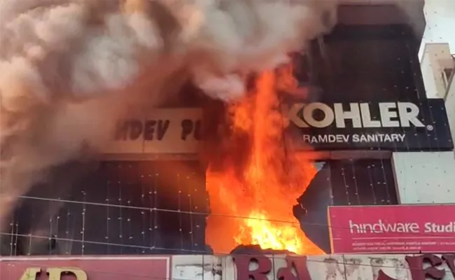 Fire Accident In Ramdev Electrical And Hardware Shop At KPHB Colony - Sakshi