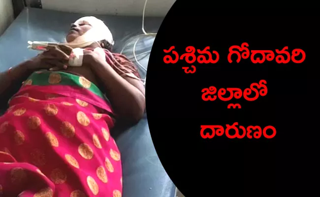 Man Attacks Wife And Son With Axe In West Godavari - Sakshi