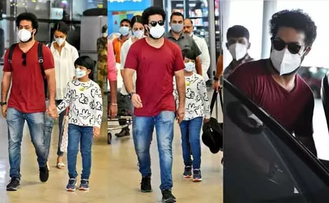 Jr NTR And Family Spotted Hyderabad After Vacation in Dubai - Sakshi