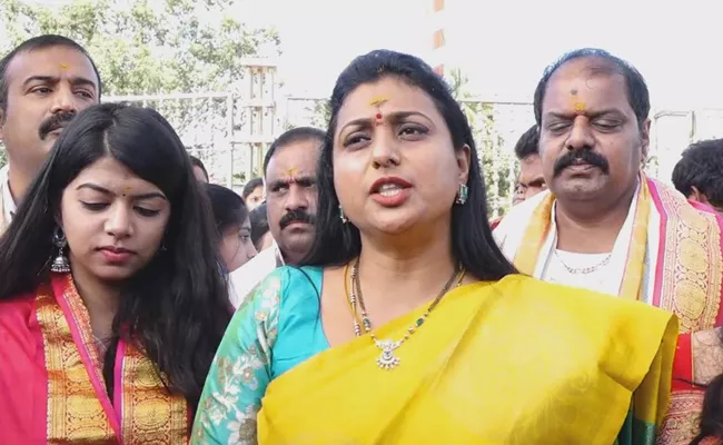 RK Roja Fires On Chandrababu Naidu At Tirumala - Sakshi