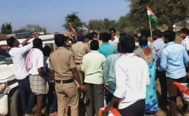 Congress Protest At Mallanna Sagar - Sakshi