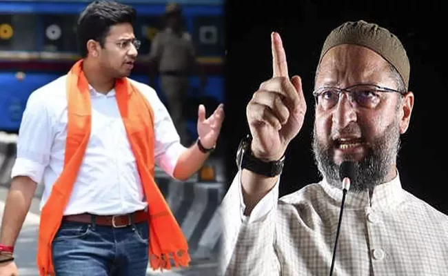 Tejasvi Surya Vs Asaduddin Owaisi GHMC ELections 2020 - Sakshi