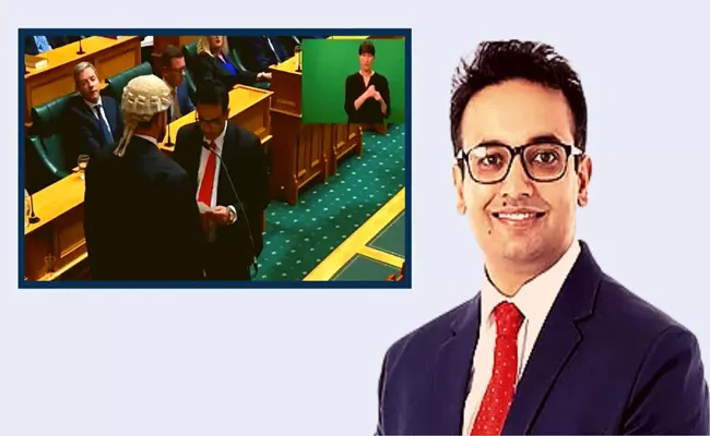 Indian-origin doctor Gaurav Sharma takes oath as New Zealand MP in Sanskrit - Sakshi