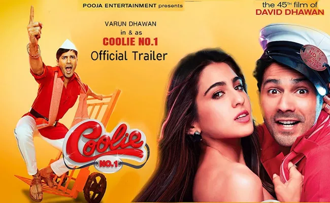 Varun Dhawan, Sara Ali Khan's Comedy Coolie No 1 Trailer - Sakshi