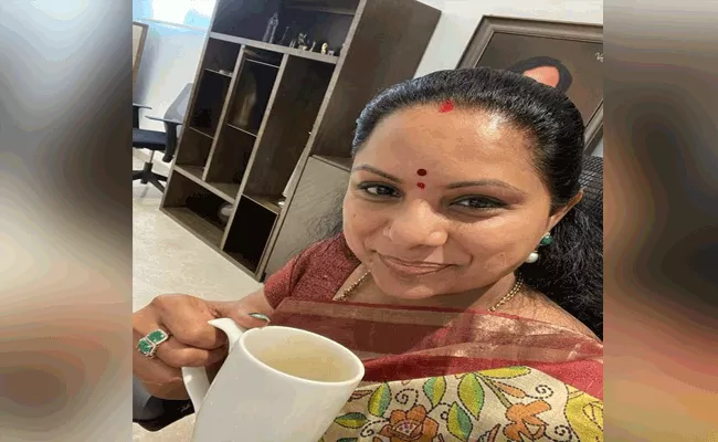 International Tea Day: MLC Kavitha Shares Selfie While Drink Allam Tea - Sakshi