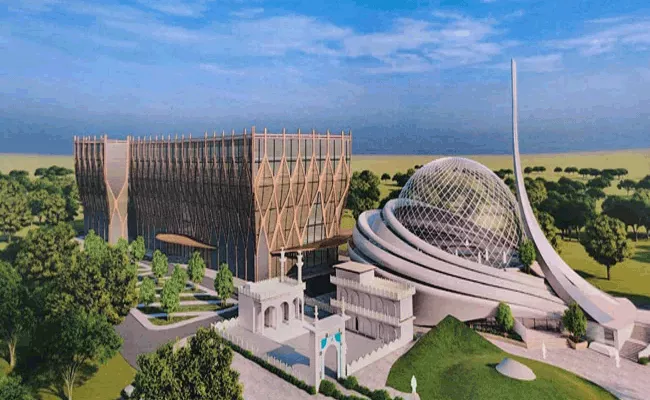 Ayodhya Futuristic Mosque Hospital Architecture Plan First Photos - Sakshi