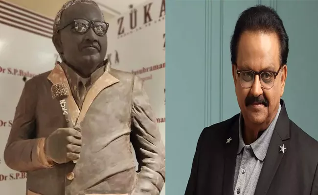 Puducherry cafe makes 339 kg chocolate statue in honour of SPB - Sakshi