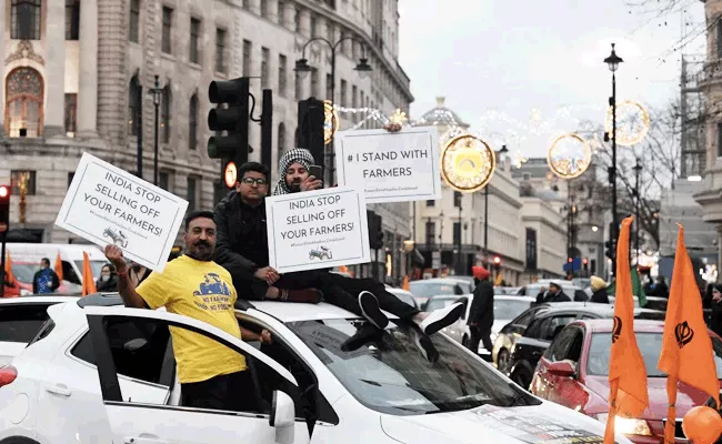 Protest In London In Support Of Farmers Agitation In India - Sakshi