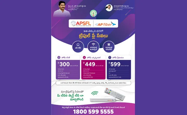 Andhra Pradesh State FiberNet Limited New Triple Play Packages - Sakshi