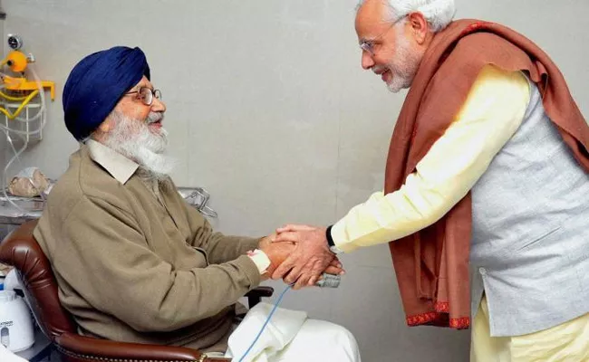 Pm Modi Sent Wishes To  Former Punjab Chief Minister Parkash Singh Badal - Sakshi