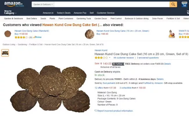 Amazon Customer Eat Cow Dung Cakes And Post Review On Site - Sakshi