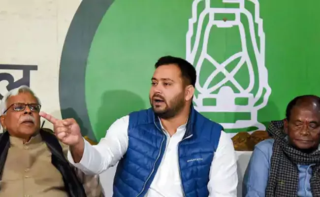 Tejashwi Yadav Compared Nitish Kumar To Hitler And Bhishma Pitamah Of Corruption - Sakshi