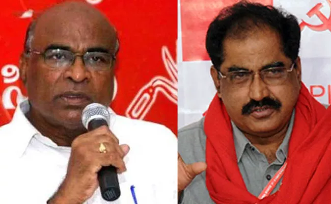 cpi, cpm state secretary chada venkat reddy and tammineni veerabhadram slams centre and state governments over new agriculture laws - Sakshi