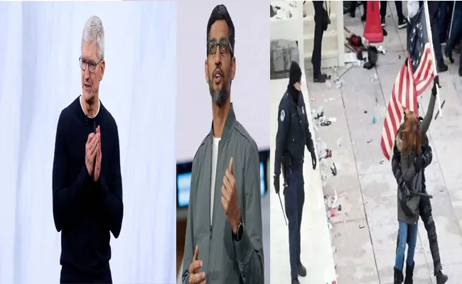 Sundar Pichai Tim Cook condemn the US Capitol violence - Sakshi