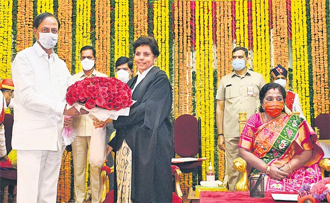 Justice Hima Kohli Was Sworn In As CJ of Telangana High Court - Sakshi