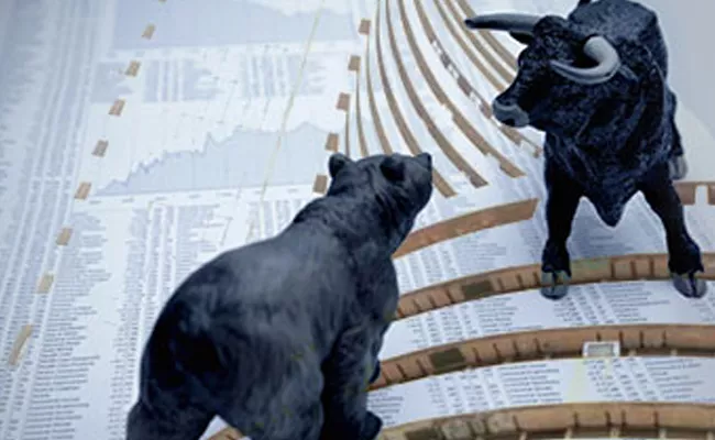 Sensex, Nifty End Volatile Session Marginally Lower - Sakshi