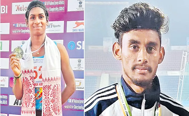 Nandini Agasara And Yashwanth Kumar wins to best athlete award - Sakshi