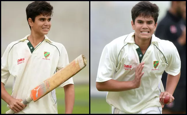 Arjun Tendulkar Five Sixes In Single Over Picks 3 Wickets - Sakshi