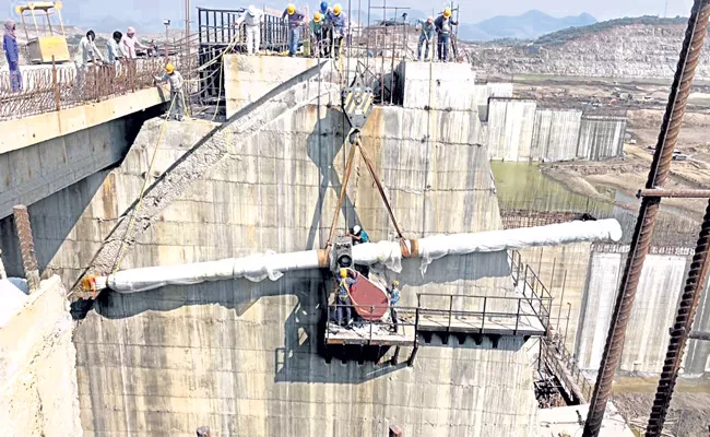 Polavaram project being fitted with German hydraulic cylinders - Sakshi