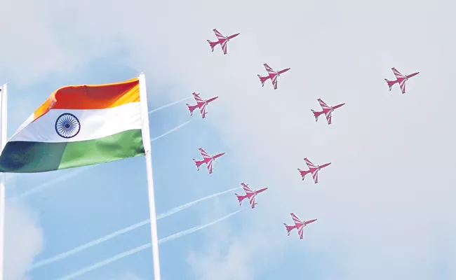 Defence Minister Rajnath Singh inaugurates Aero India 2021 - Sakshi