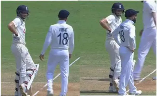 Watch Virat Kohli And Joe Root Chitchat For 40 Seconds During Match - Sakshi