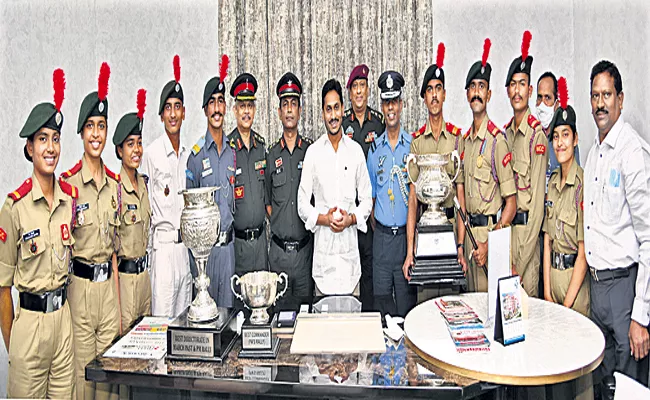 CM YS Jagan congratulated the NCC cadets who won PM Trophy  - Sakshi