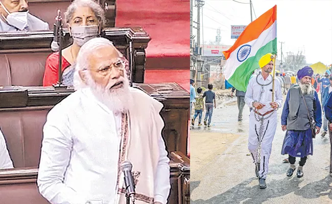 PM Narendra Modi addresses Rajya Sabha On Farmers Movement - Sakshi