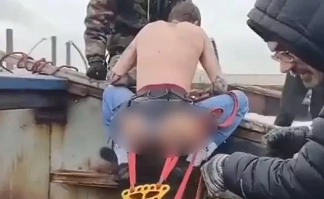 Russian Daredevil Does Bungee Jump With Cords Attached To Bum Piercings - Sakshi