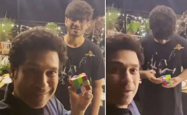 Sachin Tendulkar Shares Teenager Rubik Cube Solving Video Goes Viral - Sakshi